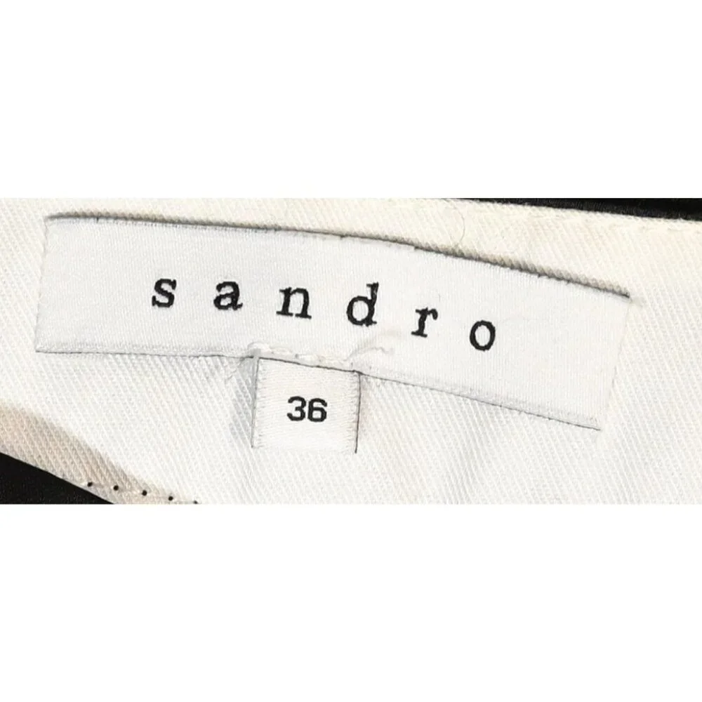 Sandro Suit Pants with Satin Trim in Black - Picture 3 of 4